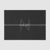 Dunkelgraues Monogramm, Name und geometrischer Str Seidenpapier (Vorderseite)