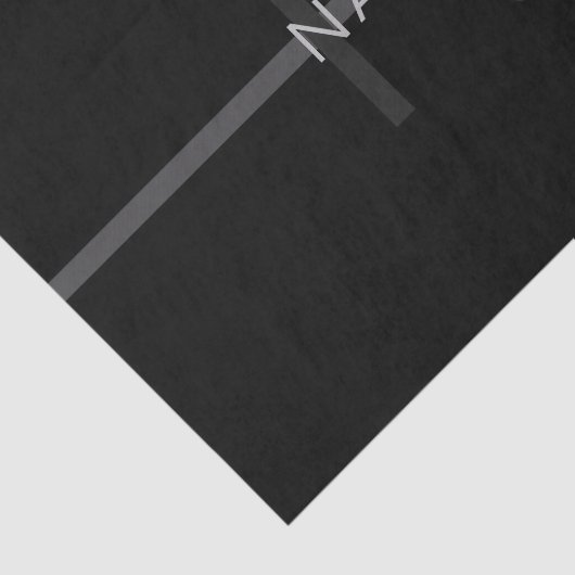 Dunkelgraues Monogramm, Name und geometrischer Str Seidenpapier (Ausschnitt)