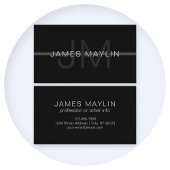 Dunkelgraues Monogramm, Name und geometrischer Str Visitenkarte