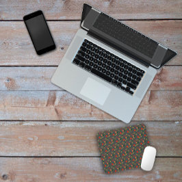 Dunkelgraues Muster Blumenmotiv-Wildblumen Mousepad