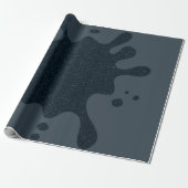 Dunkelgraues Splash-Geschenkpapier – Anpassbar Geschenkpapier (Ungerollt)