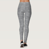Dunkelgraues Tweed-Leinen-Muster  Leggings (Rückseite)