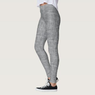 Dunkelgraues Tweed-Leinen-Muster  Leggings