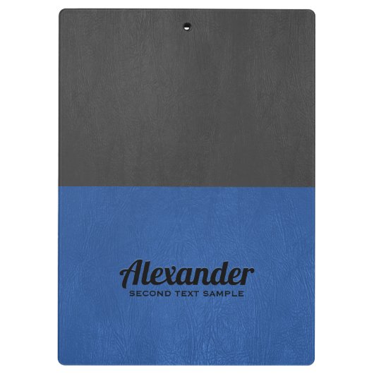 Dunkelgraues und blaues Imitat Klemmbrett (Rückseite)