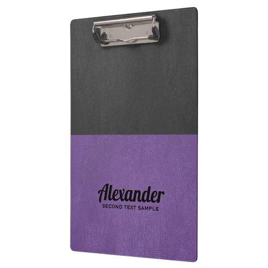 Dunkelgraues und lila Imitat Klemmbrett (Links)