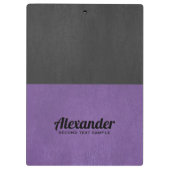 Dunkelgraues und lila Imitat Klemmbrett (Rückseite)