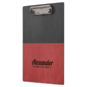 Dunkelgraues und rotes Imitat Klemmbrett (Links)