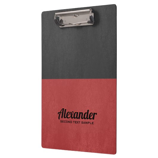 Dunkelgraues und rotes Imitat Klemmbrett (Links)
