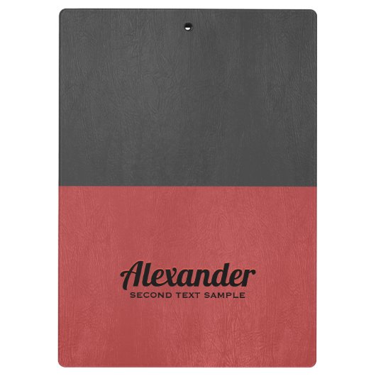 Dunkelgraues und rotes Imitat Klemmbrett (Rückseite)