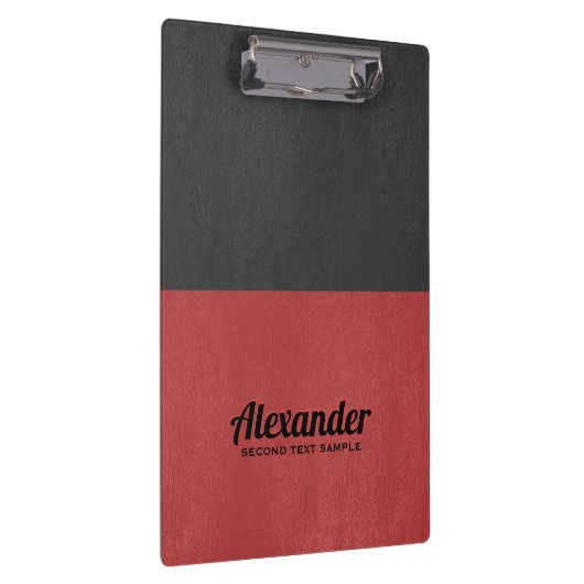 Dunkelgraues und rotes Imitat Klemmbrett (Rechts)
