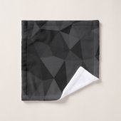 Dunkelgraues und schwarzes geometrisches Maschenmu Badhandtuch Set (Waschlappen)