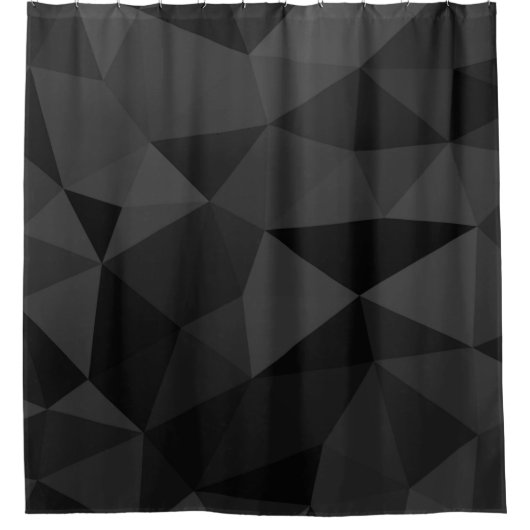 Dunkelgraues und schwarzes geometrisches Maschenmu Duschvorhang (Vorderseite)