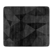 Dunkelgraues und schwarzes geometrisches Maschenmu Schneidebrett (Vorderseite)