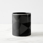 Dunkelgraues und schwarzes geometrisches Maschenmu Zweifarbige Tasse (Mittel)