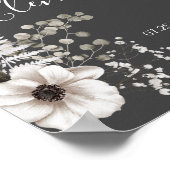 Dunkelgraues und weißes Blumenzelt Poster (Ecke)