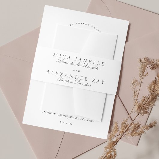 Dunkelgraues Weiß-Elegant-Kalligrafie-Feierliche H Einladungsbanderole