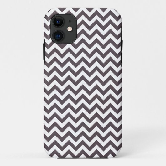 Dunkelgraues weißes Zickzack Muster Case-Mate iPhone Hülle (Rückseite)