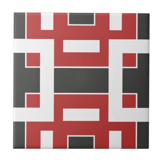 Dunkelgraurot und Abstraktes Mosaik geometrisch Fliese (Vorderseite)