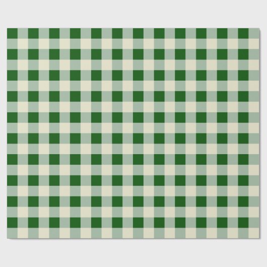 Dunkelgrün, abgetragen, Creme Medium Karo Geschenkpapier (Flach)