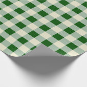 Dunkelgrün, abgetragen, Creme Medium Karo Geschenkpapier (Ecke)