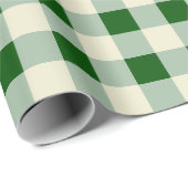 Dunkelgrün, abgetragen, Creme Medium Karo Geschenkpapier (Rolleneckpunkt)