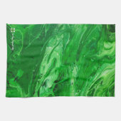 Dunkelgrün Abstrakt Geschirrtuch (Horizontal)