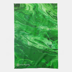 Dunkelgrün Abstrakt Geschirrtuch