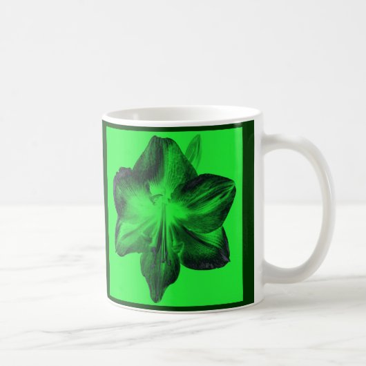Dunkelgrün auf hellgrünen Amaryllis Kaffeetasse (Rechts)