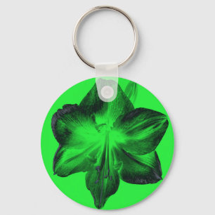 Dunkelgrün auf hellgrünen Amaryllis Schlüsselanhänger