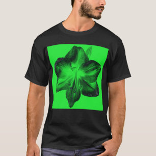 Dunkelgrün auf hellgrünen Amaryllis T-Shirt