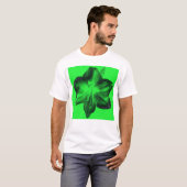 Dunkelgrün auf hellgrünen Amaryllis T-Shirt (Vorne ganz)