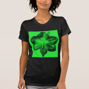 Dunkelgrün auf hellgrünen Amaryllis T-Shirt