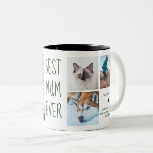 Dunkelgrün | Beste Mama je Tasse für benutzerdefin (VorderseiteRechts)