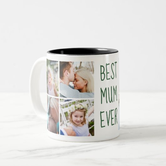 Dunkelgrün | Beste Mama je Tasse für benutzerdefin (Vorderseite Links)