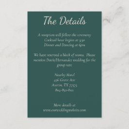 Dunkelgrün, Burgundy & Blush Boho Details Card Begleitkarte