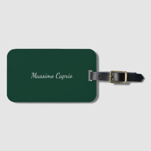 Dunkelgrün Elegant Casual Eigener Name Handschrift Gepäckanhänger
