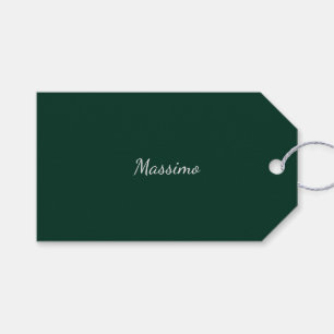 Dunkelgrün Elegant Casual Eigener Name Handschrift Geschenkanhänger