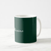 Dunkelgrün Elegant Casual Eigener Name Handschrift Kaffeetasse (VorderseiteRechts)