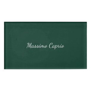 Dunkelgrün Elegant Casual Eigener Name Handschrift Namenschild