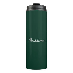 Dunkelgrün Elegant Casual Eigener Name Handschrift Thermosbecher