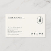 Dunkelgrün: elegantes Monogramm-Logo Visitenkarte (Rückseite)
