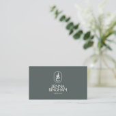 Dunkelgrün: elegantes Monogramm-Logo Visitenkarte (Stehend Vorderseite)
