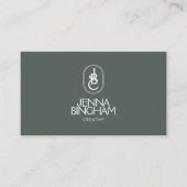 Dunkelgrün: elegantes Monogramm-Logo Visitenkarte (Vorderseite)