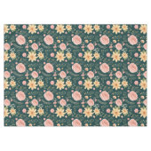 Dunkelgrün Elegantes Muster für Vintage Wildblume Tischdecke (Vorderseite (Horizontal))