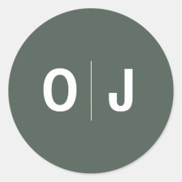 Dunkelgrün | Erste Minimalistische Skandinavienhoc Runder Aufkleber