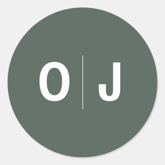 Dunkelgrün | Erste Minimalistische Skandinavienhoc Runder Aufkleber (Vorderseite)