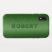 Dunkelgrün gebürstetes Aluminium-Look Case-Mate iPhone Hülle (Rückseite (Horizontal))