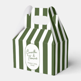 Dunkelgrün gestreifte Hochzeit Geschenkschachtel
