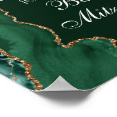 Dunkelgrün Gold Agate Bar Mitzvah Party Willkommen Poster (Ecke)