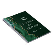 Dunkelgrün Gold Agate Custom Bar Mitzvah Notizblock (Rechte Seite)